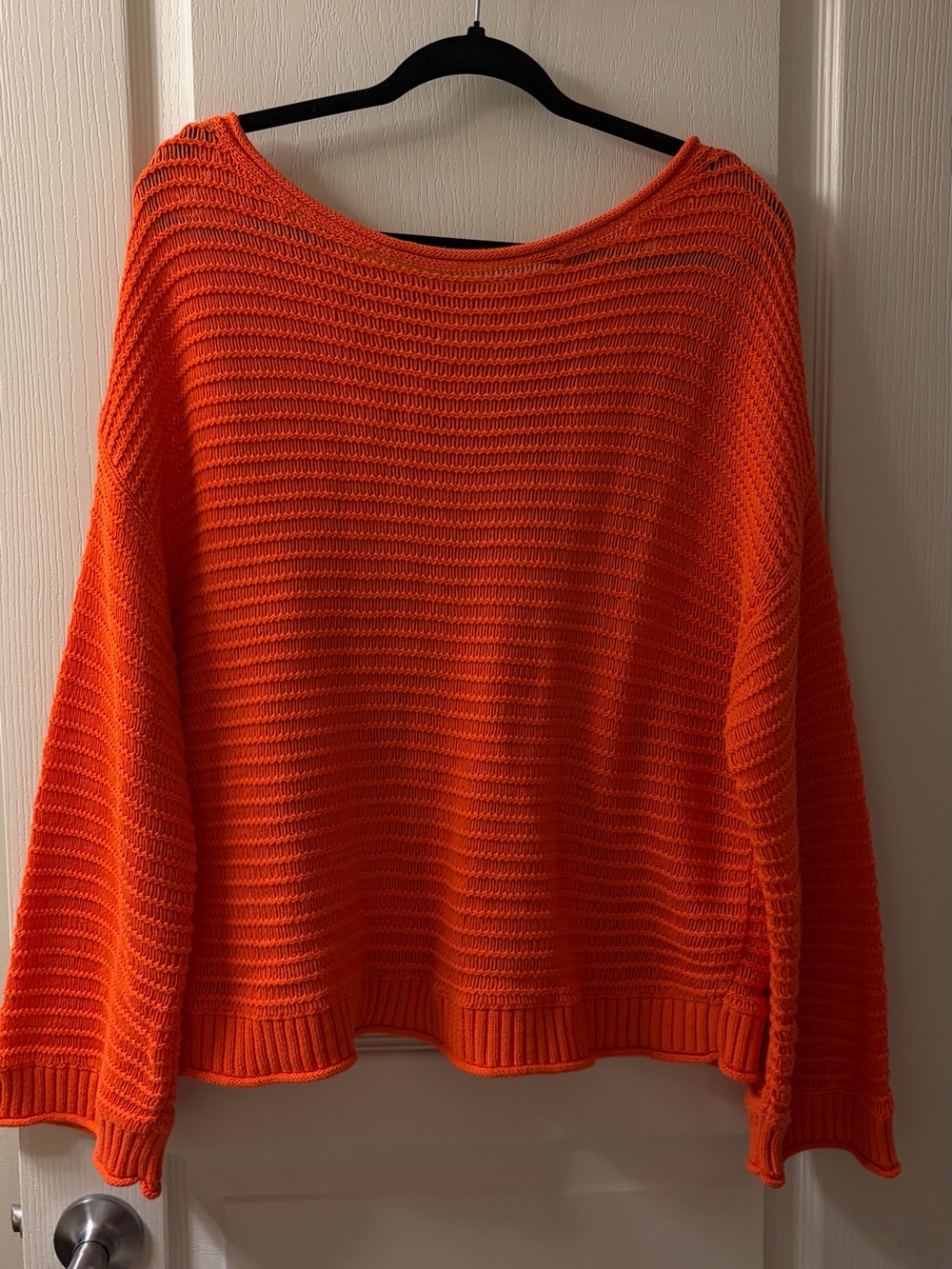Aerie Sunkissed Textured Off-The-Shoulder Sweater - Orange Flare, Large